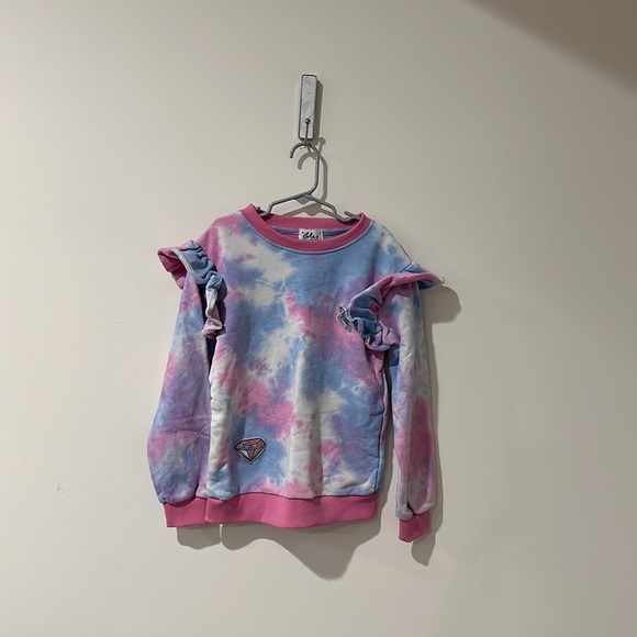 • Lola and the boys • Girls TIE DYE RUFFLE PATCH JOGGER Hoodie Pink and Blue 8 - Picture 2 of 5